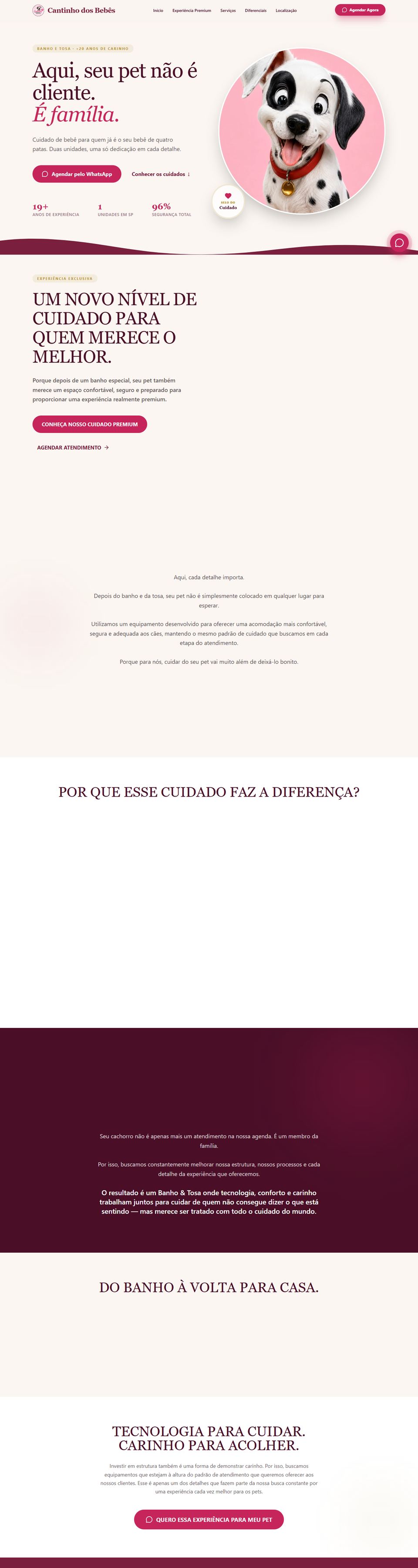 Site Cantinho dos Bebês